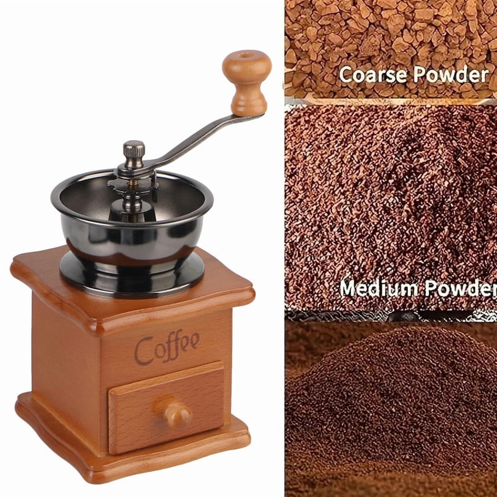 Retro Style With Ceramic Millston Spice Burr Mill Coffee Manual Coffee Bean Grinder Utensils Stainless Steel Handle Mini Wooden