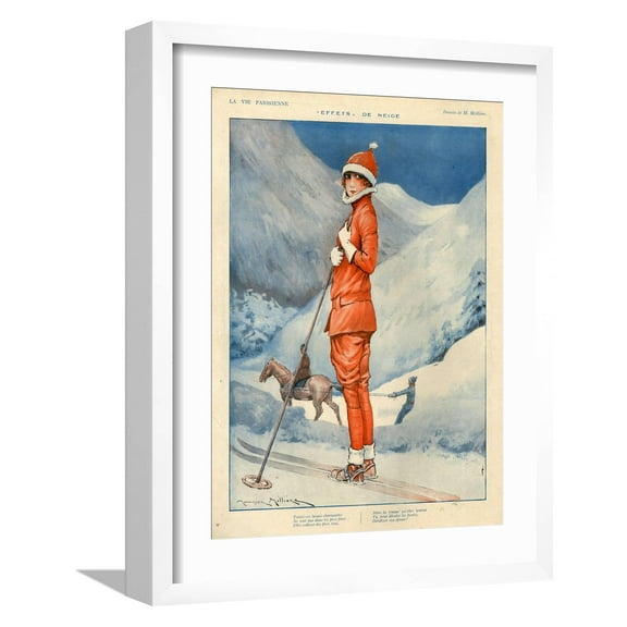 Art.com 1920s France La Vie Parisienne Magazine Plate Giclee Print, White Frame Wall Art, 17" x 21"