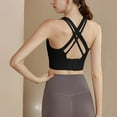 thumbnail image 5 of Ropa interior deportiva de alto impacto para mujer, ropa interior deportiva para correr con tiras cruzadas en la espalda, ropa interior con copas desmontables - Negro, 5 of 5