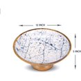 thumbnail image 3 of Folkulture Wooden Fruit Bowl or Decorative Fruit Bowl for Kitchen Counter or Centerpiece Table Decor, 12-inch Large Serving Bowls for Breads or Fruits, Mango Wood. Blue Marble, 3 of 6