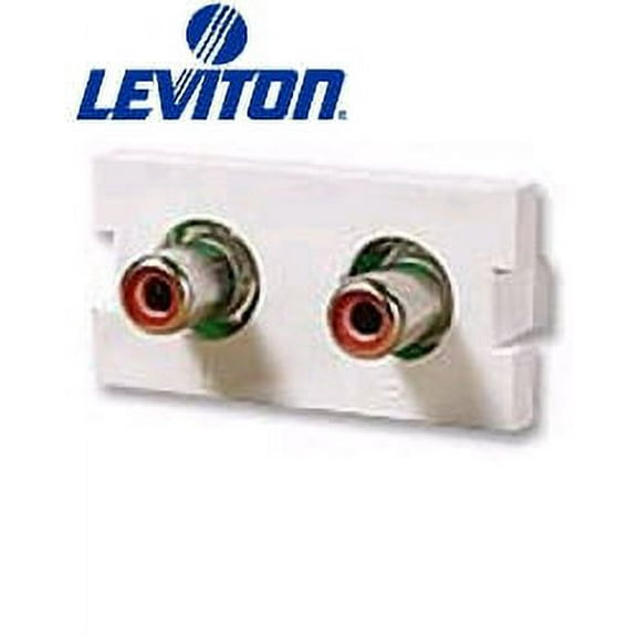 Leviton 41291-1RE 2-Port RCA Module MOS Insert - Black