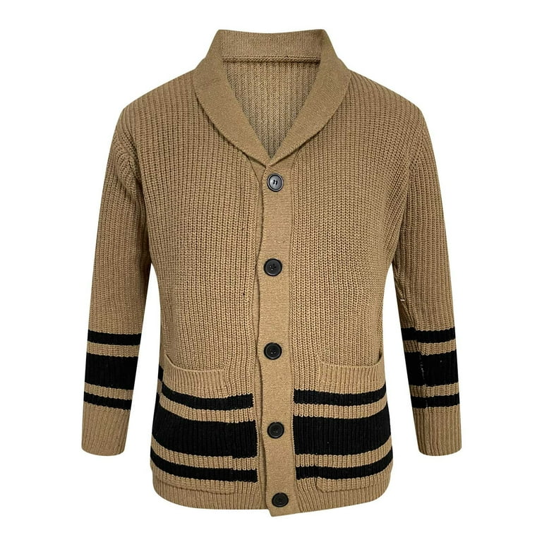 Tan Mens Cardigan Sweater Long Mens Knit Cardigan Sweater Shawl