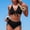 Black, variant on SwiftWear Women's Push Up Full Coverage Bikini Sets Color Block High Waisted & Tummy Control V-Neck Cross Back Swimsuits
