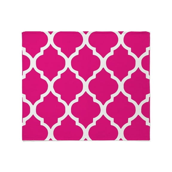 CafePress - Quatrefoil Hot Pink Throw Blanket - Soft Fleece Throw Blanket, 50"x60" for All Ages