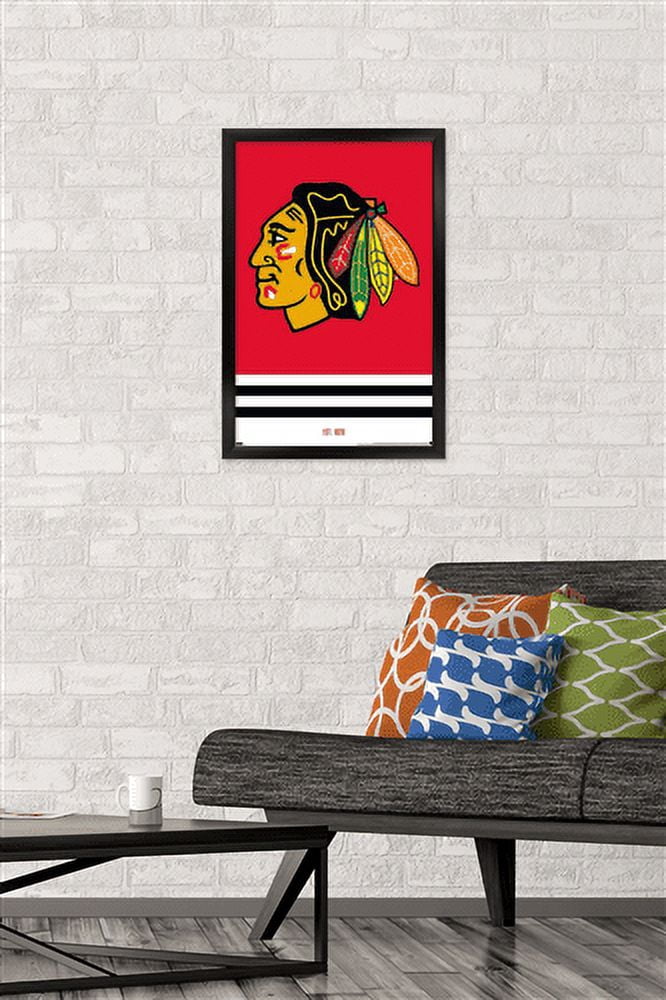 NHL Chicago Blackhawks - Logo 21 Wall Poster, 14.725" x 22.375", Framed