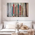 thumbnail image 2 of Elephant Stock Colorful Rustic Skis Wall Art - Horizontal Canvas Wall Art - Living Room Wall Decor - Sports Canvas - Brown And Teal Decor - 48" x 32", 2 of 8