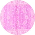 thumbnail image 1 of Ahgly Company Indoor Round Oriental Pink Modern Area Rugs, 4' Round, 1 of 4
