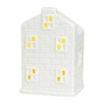 thumbnail image 1 of White Ceramic Christmas Village Houses, LED Lighted Ceramic Winter Village Building Figurines, Xmas Holiday Farmhouse Rustic Decor for Home Table Room, 1 of 7