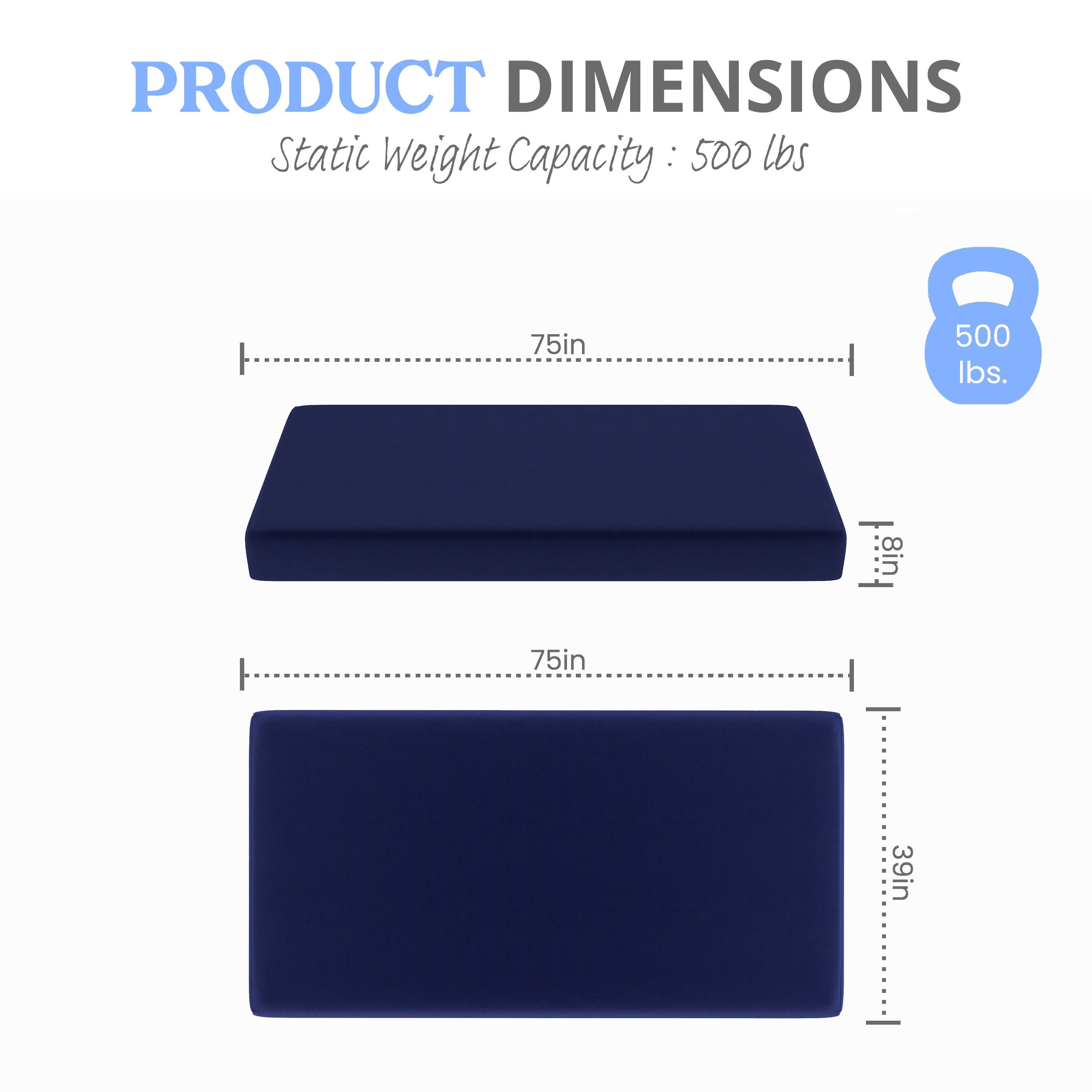 Emma + Oliver Blue Water-Resistant Memory Foam 8" Twin Size Mattress with Zippered Cover