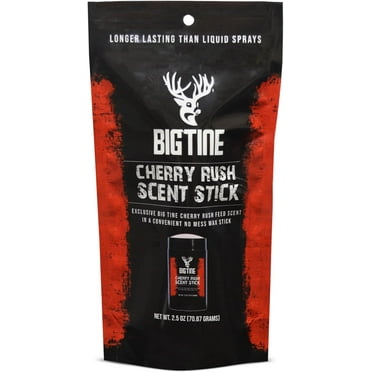 Big Tine Cherry Rush Long-Lasting Deer Scent Wax Stick, Handheld Cover Attractant, 2.5 oz, 1 Ct