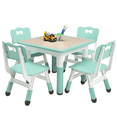 thumbnail image 1 of Garvee Kids Table and 4 Chairs Set, Height Adjustable Toddler Table and Chair Set, Graffiti Desktop, Children Multi-Activity Table for Art, Craft, Reading, Learning, Non-Slip Feet For Ages 2-10, 1 of 9