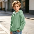thumbnail image 4 of KyCheLot Boys Hoodie Quarter Zip Long Sleeve Textured Sweatshirt Fashion School day Activewear for Boys Age 3-14, 4 of 9