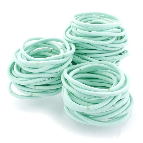 Hair Elastics Hair Ties, Professional Grade Ponytail Holders - Aqua 20 Pack