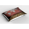 thumbnail image 2 of Ambesonne Vintage Pillow Sham 2 Pack, Rustic Old Grunge Map, 30"x20", Cinnamon Pale Grey, 2 of 3