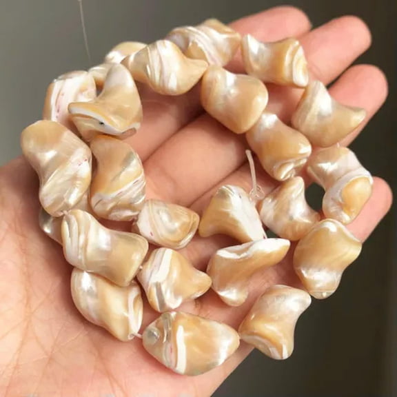 HOOUN Natural White Pearl Shell Oval Round Loose Beads For DIY Jewelry Making 15''-7-10mm Irregular1