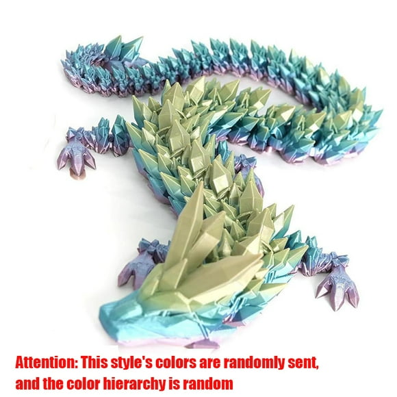 3D Printed Dragon Egg Figures Gemstone Multi-Jointed Movable Dragon With Wings Toys Tabletop Decorative Ornament Birthday Gifts