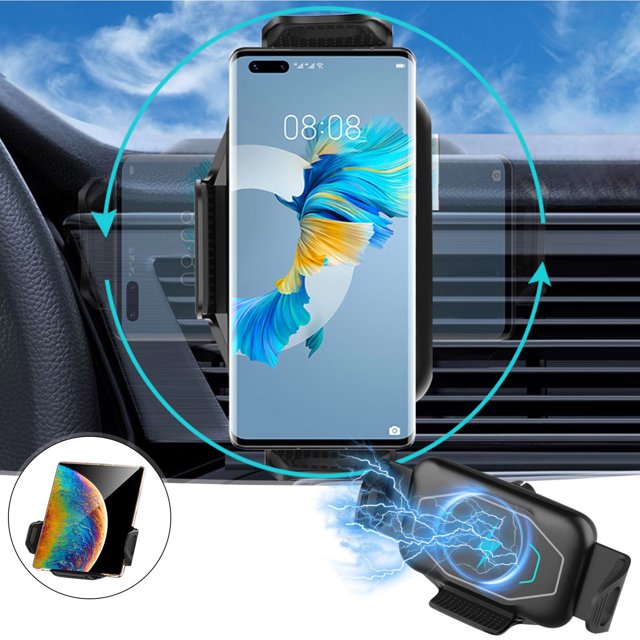 Cargador inalámbrico para coche, soporte magnético para teléfono móvil de carga rápida de 15 W.