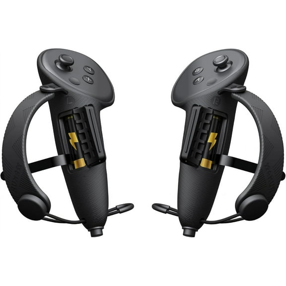 GAEKOL Upgraded Controller Grips Cover Compatible with Meta/Oculus Quest 3S/Quest 3 Accessories, with Battery Opening Cover and Knuckle Straps Protector