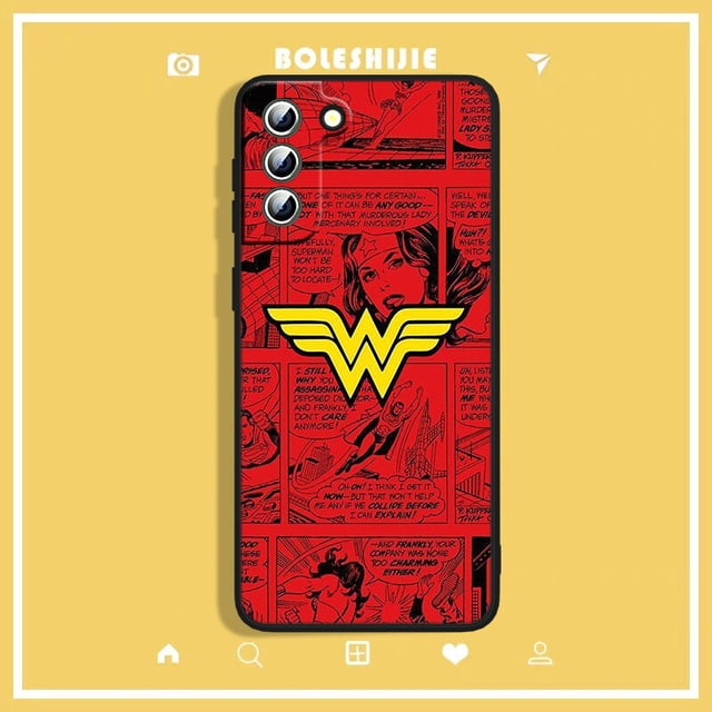 Funda de teléfono Wonder Woman para Samsung Galaxy, carcasa negra para Samsung Galaxy S23, S22, S21, S20 FE Ultra, S10e, S10, S9, S8 Plus Lite qiuyongming unisex