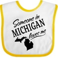 thumbnail image 3 of Inktastic Someone in Michigan Loves Me Boys or Girls Baby Bib, 3 of 4