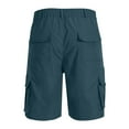 thumbnail image 4 of Timoontee Men's Elastic Waist Cargo Shorts Summer Classic Casual Shorts Relaxed Zipper Button Shorts with Mutil Pockets Dark Blue XXXL, 4 of 5