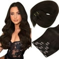 thumbnail image 1 of Sunny Hair Clip in Hair Extensions Straight Human Hair Clip in Extensions Remy Clip in Hair Extensions Real Human Hair Extensions Clip ins Dark Brown Hair Extensions 22inch, 1 of 9