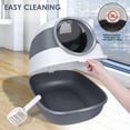 thumbnail image 5 of TOPMART Hooded Litter Box,Large Enclosed Cat Litter Box with Lid for Cats,Gray , 5 of 7