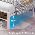 thumbnail image 5 of Zimtown Twin Set of 2 Bed Frame with Storage Headboard, LED Lights, and Charging Station, Single Metal Platform Bed, White, 5 of 10