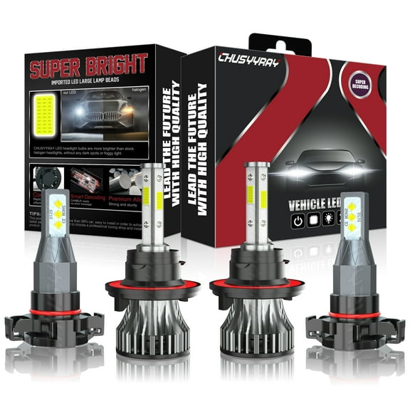 For 2008-2012 Ford Escape 9008 H16 white 4pcs LED Hi/Lo Beam Headlight Foglights