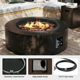 thumbnail image 5 of UPHA 42-inch Outdoor Propane Round Fire Pit Table 50000 BTU Iron Gas FirePit for Outside Patio with Tank Cover, Removable Lid, Lava Rocks, Rain Cover, Brown, 5 of 10