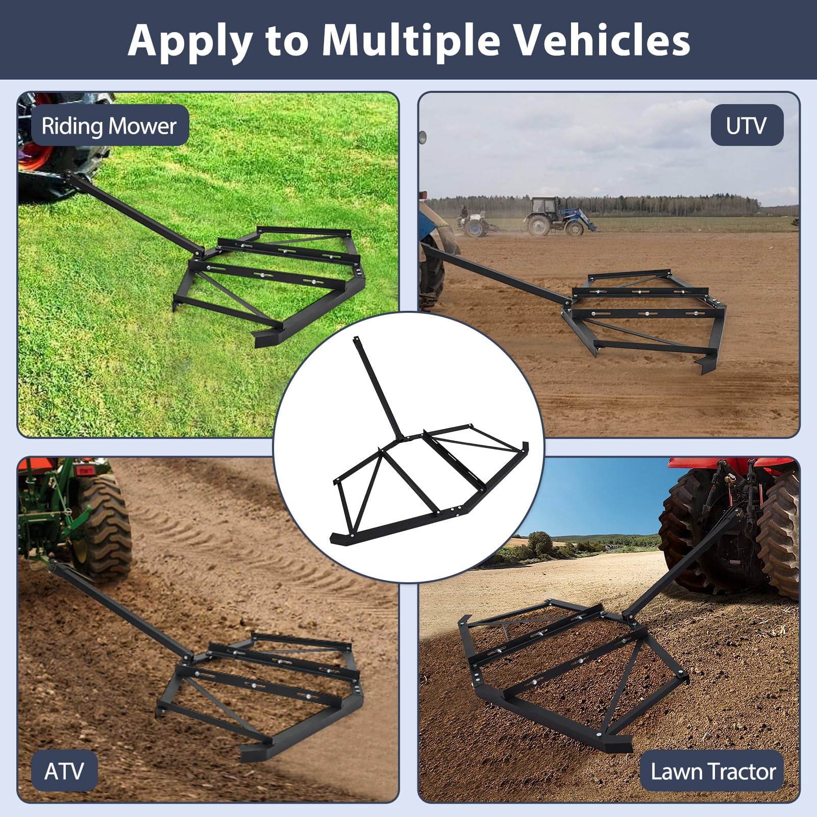 Adjustable Grading Gravel Drag For Lawn Leveling And Grading 74-Inch Driveway Drag Harrow ...
