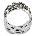 thumbnail image 3 of Luxe Jewelry Designs Women's Stainless Steel Pave Ring with Multicolor Crystals - Size 5, 3 of 4