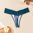 thumbnail image 4 of MuZeFu Cotton Lace Thongs for Women Women's Sexy Lace Striped Lace Hem Comfortable And Breathable Low Waisted Thong, 4 of 4