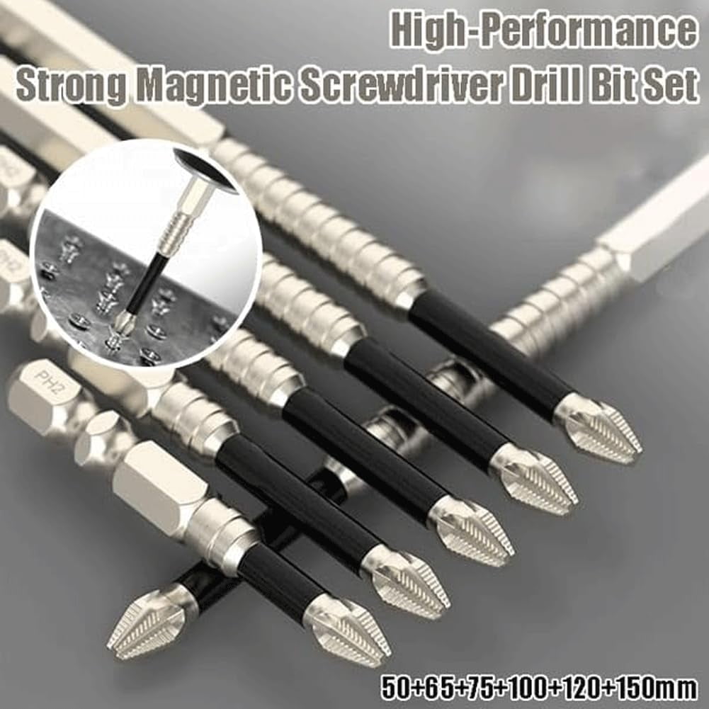 K5 Anti Slip Bit, High Magnetic Screwdriver Drill Bit Set, 2025 New Upgrade Anti Slip Ph2 Impact Driver Set, Alloy Steel Materia Impact Resistant Bits for Home Diy Professional Use