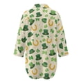 thumbnail image 5 of Xoenoiee Green Hat Shamrock Horseshoe Print Swimsuit Cover Up for Women 2026 Button Down Shirt V Neck Long Sleeve Beach Cover Ups St. Patrick's Day Vacation Outfit with Pockets, S, 5 of 7