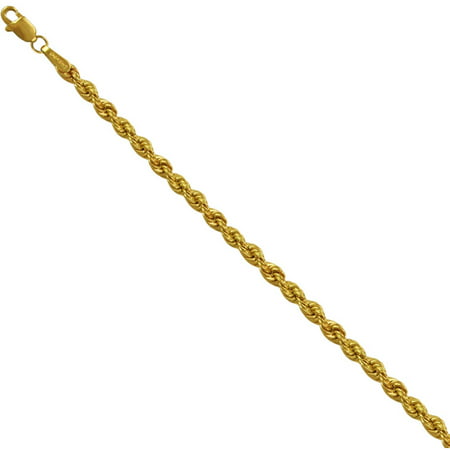 10kt Yellow Gold over Sterling Silver Rope Chain, 22