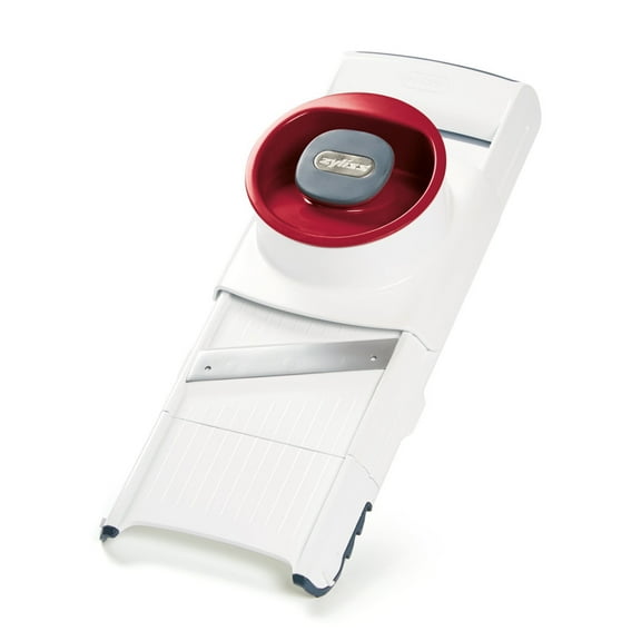 Zyliss 4-in-1 Slicer Grater - Stainless Steel Vegetable Cutter, Adjustable and Collapsible with Non-Slip Grip White