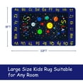 thumbnail image 2 of GlowSol 8'x10' Kids Play Rug Kids Educational Rug for Boy Girl Alphabet Solar System Learning Play Carpet Thick Non Slip Mat for Playroom, Black Blue, 2 of 7