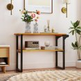 thumbnail image 2 of Gymax 2-Tier Bathroom Shelf w/Towel Rack Solid Teak Wood Freestanding Storage Shelves, 2 of 10