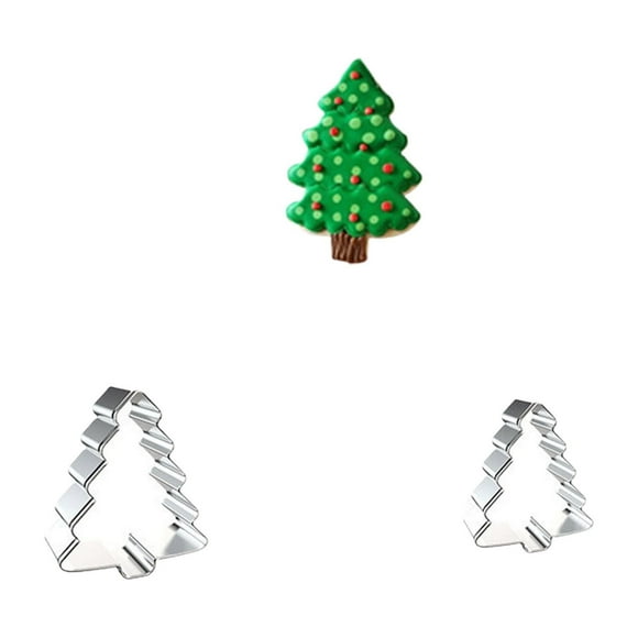 💥 Flash Deals! Jiiey Popsicles Molds Christmas Tree Cookie Cutter Set 2 Piece Christmas Tree Cookie Cutter Set with Recipe Booklet for Christmas Decoration Diy Gift Home Baking