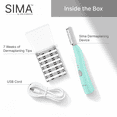 thumbnail image 3 of Spa Sciences Sima Dermaplane Razor, 2 in 1 Exfoliation and Hair Removal, 3 Speed, Includes 7 Tips, Rechargeable, Green, 3 of 9