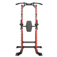 thumbnail image 3 of Ainfox Power Tower Multi-Function Home Strength Training Tower Dip Stand Workout Station, Black and Red, 3 of 9