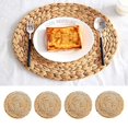 thumbnail image 4 of Round Woven Placemats for Dining Table Straw Braided Placemat Heat Resistant Non Slip Weave Placemats, 4 of 7