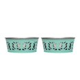 thumbnail image 2 of Country Living Set of 2 Stainless Steel Dog Bowls, Farmhouse Style – Mint Green/16oz, 2 of 5