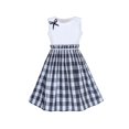 thumbnail image 1 of Robe Fille Noire Tartan à Carreaux Robe d'Été Retour École 7-8 Ans, 1 of 6