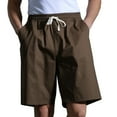 thumbnail image 2 of Men's Shorts Casual Men's Solid Fashion Casual Cotton Drawstring Elastic Waist Half Shorts Pants Wide Leg Shorts on Clearance, 2 of 9