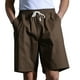 thumbnail image 2 of pstuiky Pantalones cortos para hombre, Pantalones cortos casuales de algodón con cordón y cintura elástica para hombre Pantalones cortos de golf, 2 of 9