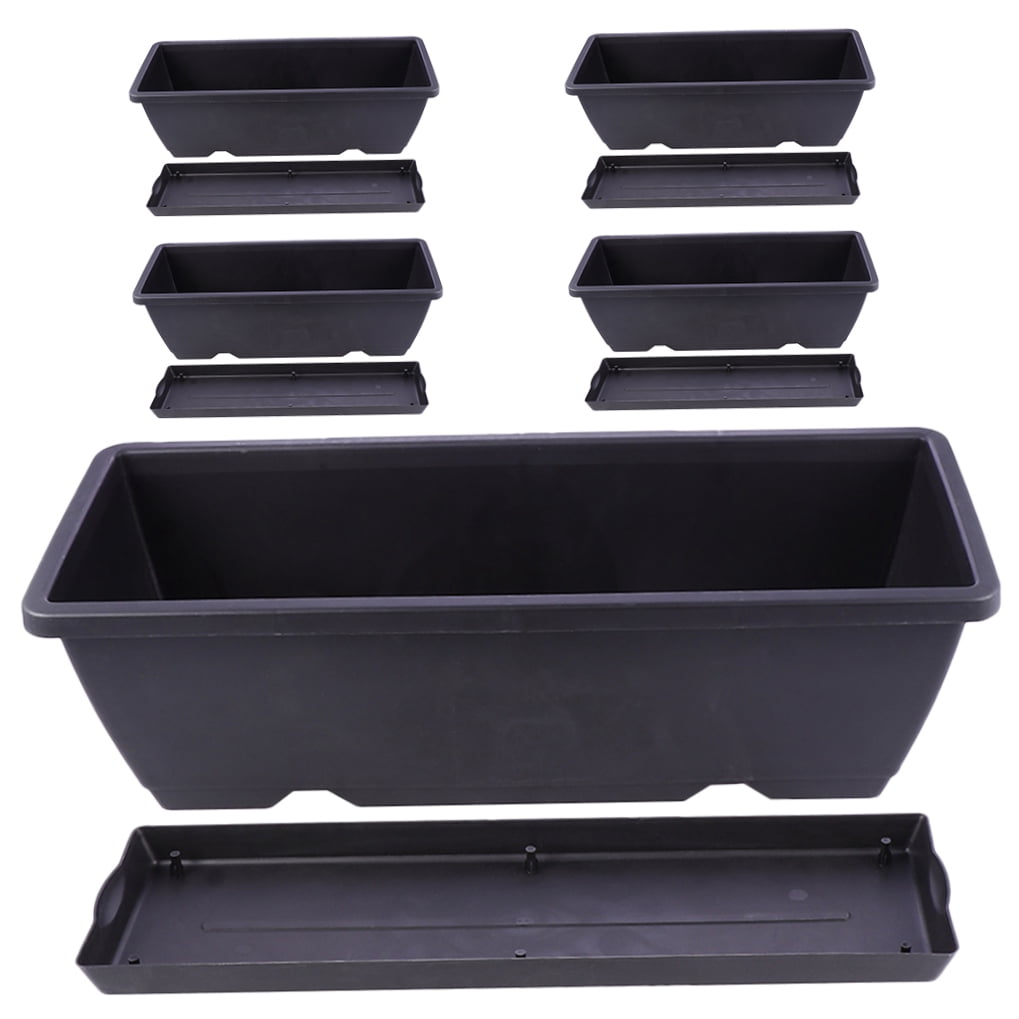 UPOUART 5-Pack Plastic Flower Pots for Indoor and Outdoor Plants, Balcony Garden for Home Decor and Gardening