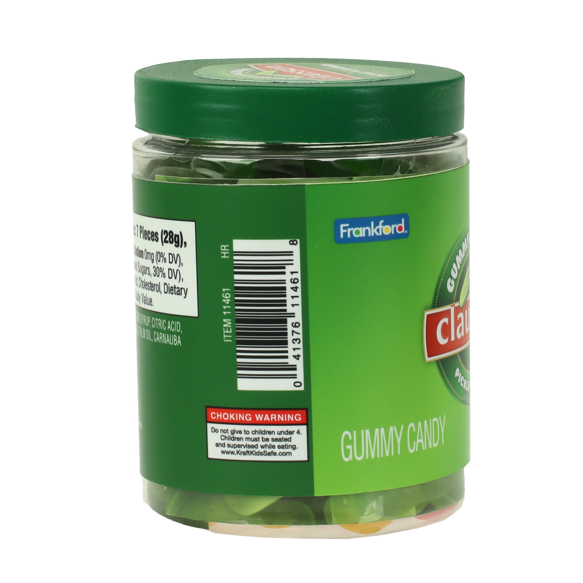 Frankford Claussen Gummy Pickle Jar with Pickle Flavored Gummies