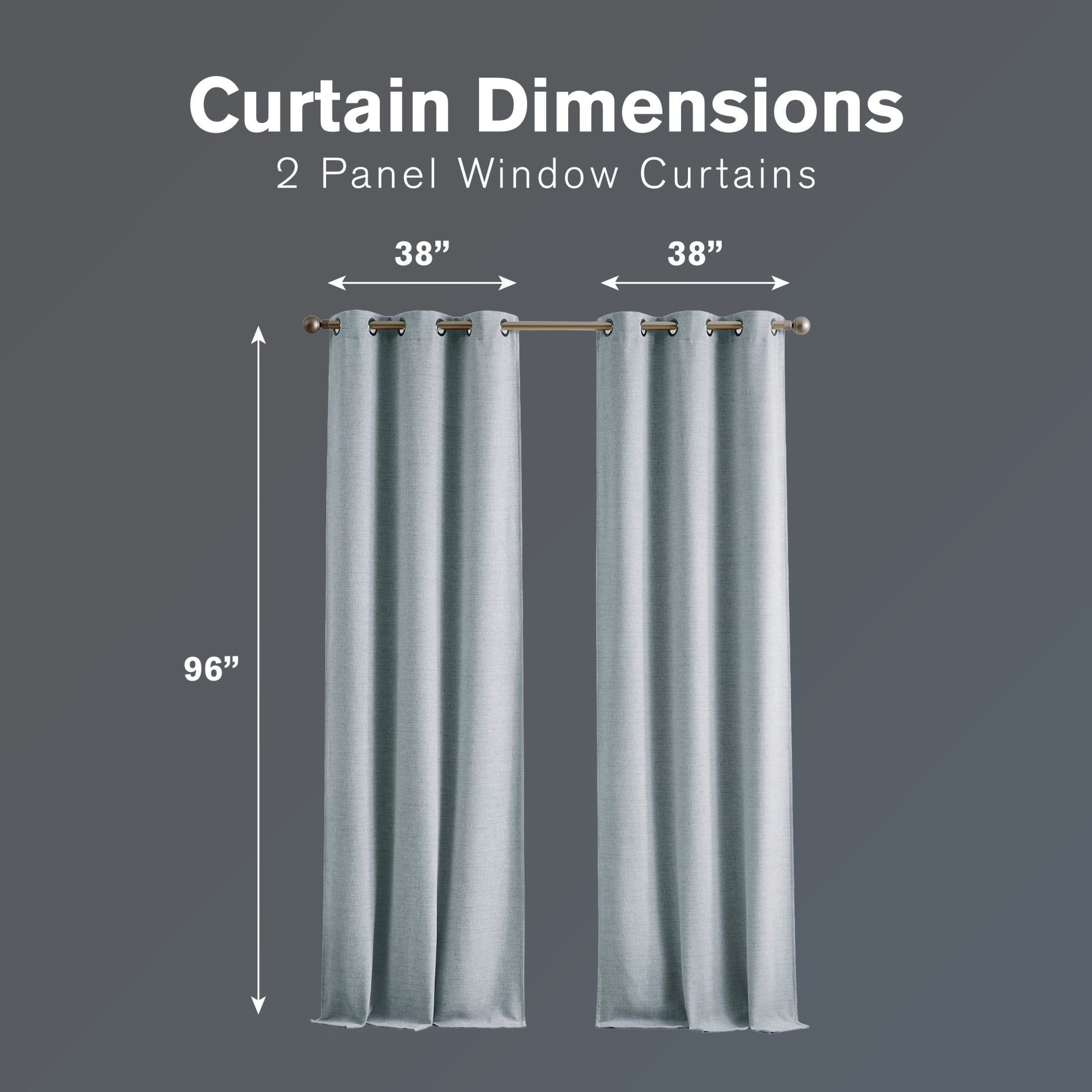 Brookstone Blue Josie Blackout Grommet 38" W x 96" L Window Curtain Panel Pairs